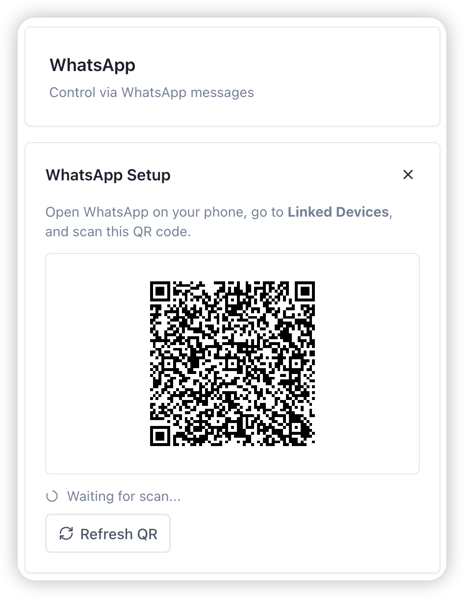 WhatsApp QR code waiting to be scanned